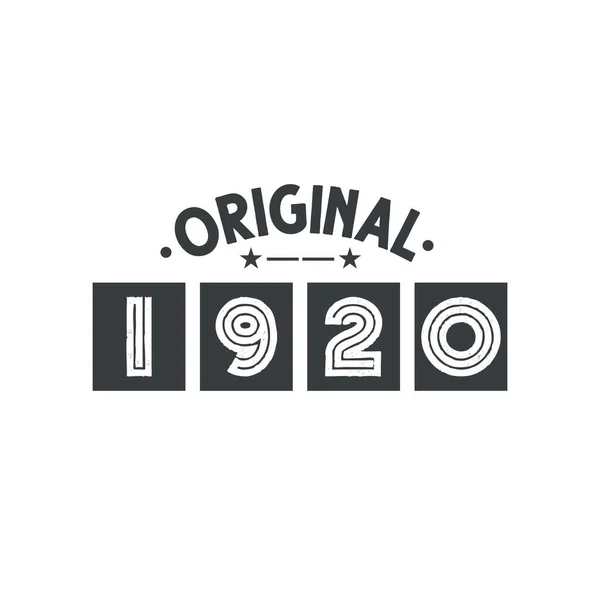 Born 1920 Vintage Retro Birthday Original 1920 — Stock Vector