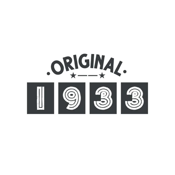 Nacido 1933 Vintage Retro Cumpleaños Original 1933 — Vector de stock