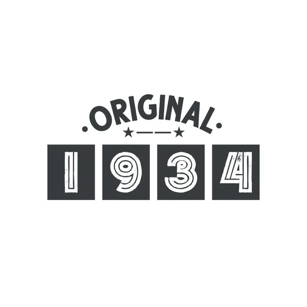 Doğum Tarihi 1934 Vintage Retro Birthday Orijinal 1934 — Stok Vektör