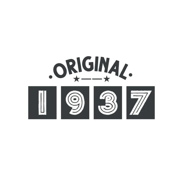 Geboren 1937 Vintage Retro Verjaardag Origineel 1937 — Stockvector