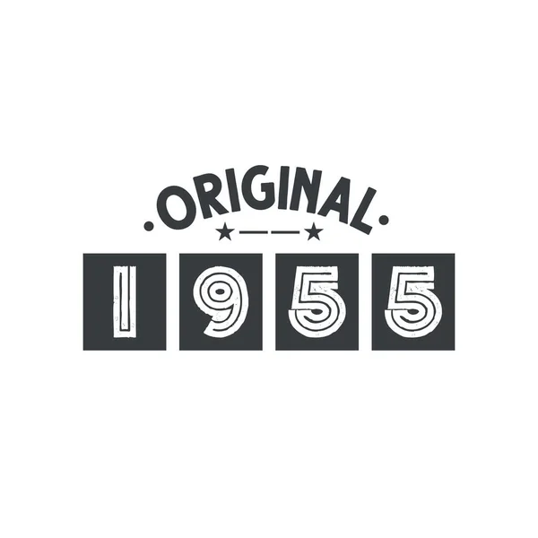 Nascido 1955 Vintage Retro Aniversário Original 1955 —  Vetores de Stock