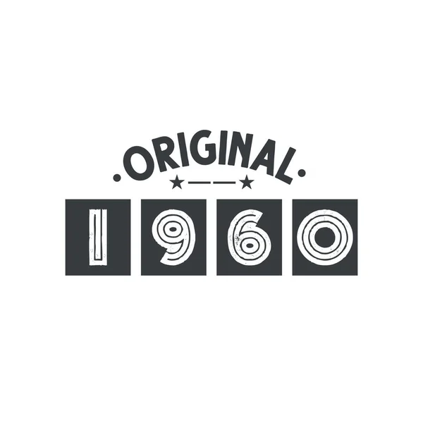 1960 Vintage Retro Anniversaire Original 1960 — Image vectorielle