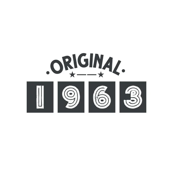 Geboren 1963 Vintage Retro Geburtstag Original 1963 — Stockvektor