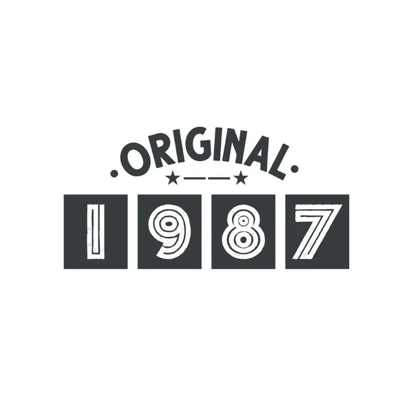Lahir Pada Tahun 1987 Vintage Retro Ulang Tahun 1987 Asli - Stok Vektor