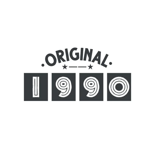 Nascido 1990 Vintage Retro Aniversário Original 1990 —  Vetores de Stock