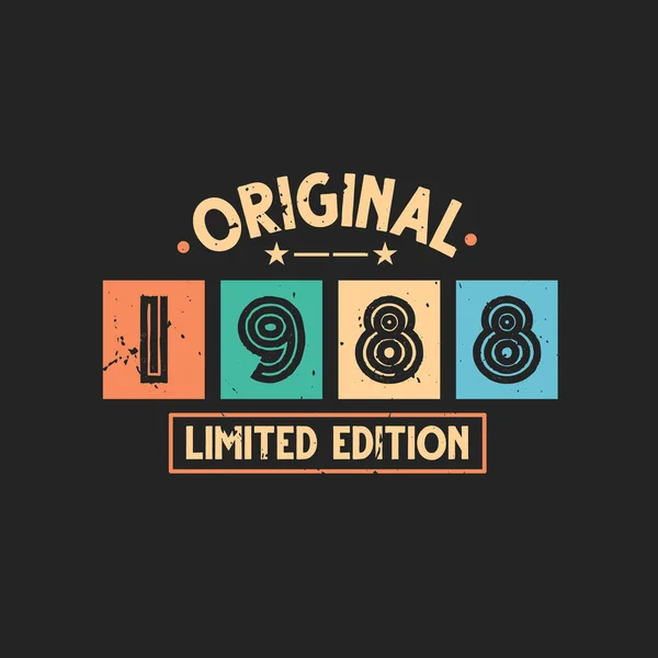 Original 1988 Limited Edition 1988 Vintage Retro Geburtstag — Stockvektor