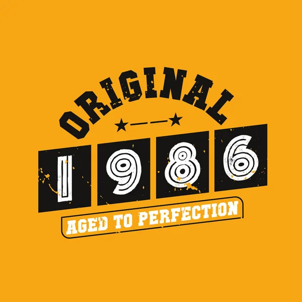 Original 1986 Aged Perfection 1986 Vintage Retro Birthday — 图库矢量图片