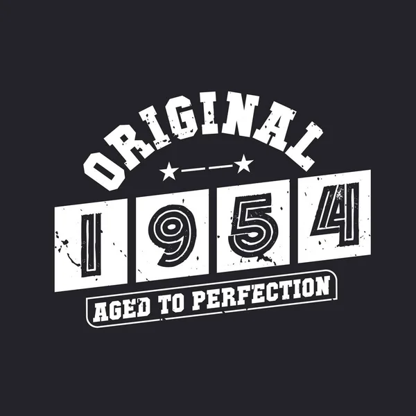 Народився 1954 Році Місті Вінтажний Ретро Оригінальний 1954 Рік Старіший — стоковий вектор