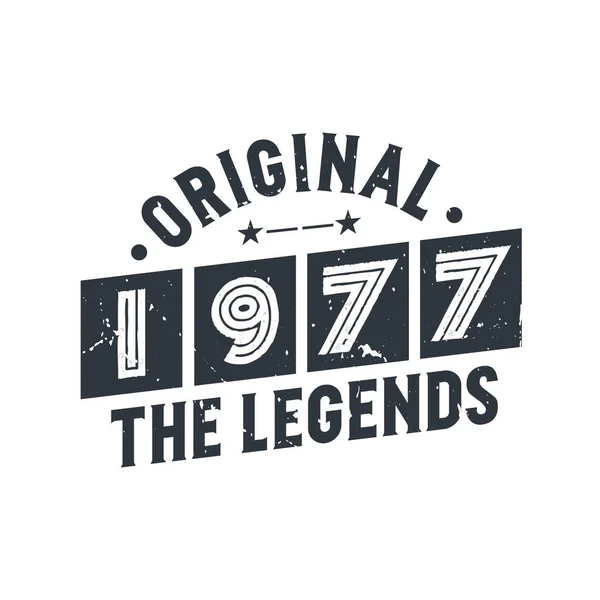 Geboren 1977 Vintage Retro Verjaardag Origineel 1977 Legends — Stockvector