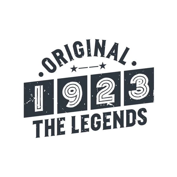 Geboren 1923 Vintage Retro Verjaardag Original 1923 Legends — Stockvector