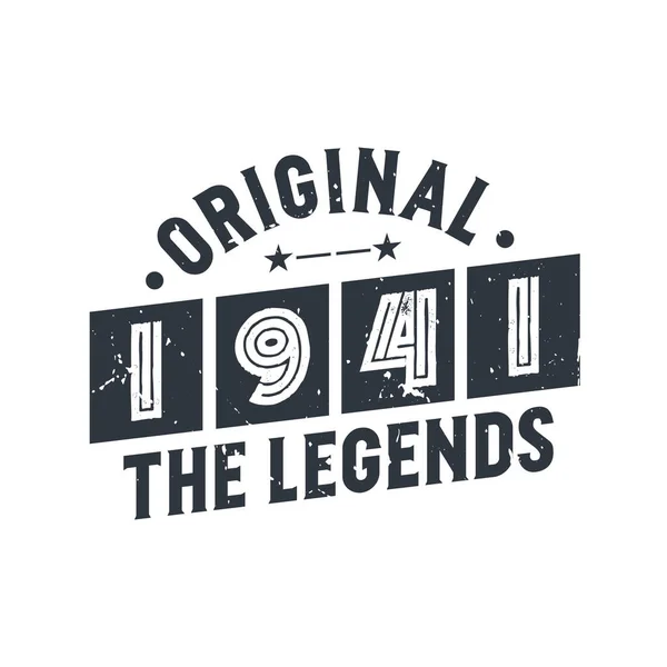 Geboren 1941 Vintage Retro Verjaardag Origineel 1941 Legends — Stockvector