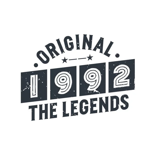 1992年ヴィンテージレトロ誕生日 オリジナル1992年 Legends — ストックベクタ