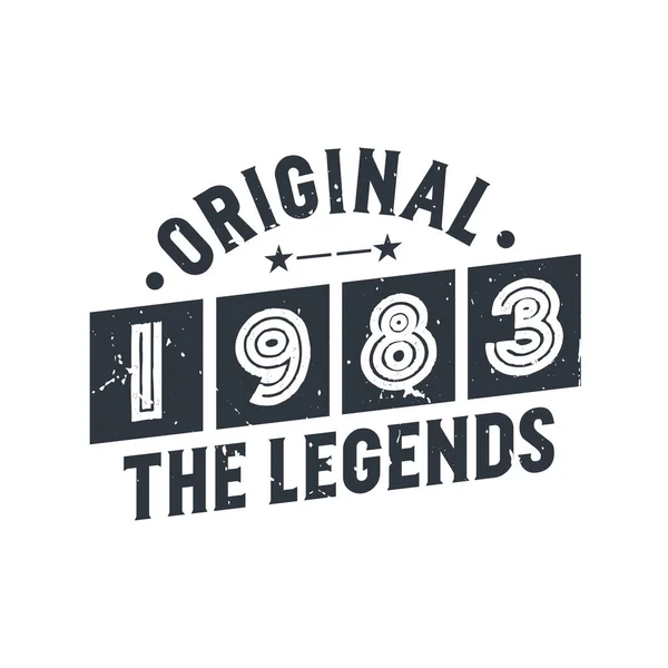 Lahir Pada 1983 Vintage Retro Birthday Original 1983 Legends - Stok Vektor