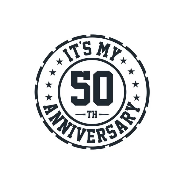 Celebración Del 50º Aniversario Boda 50º Aniversario — Archivo Imágenes Vectoriales