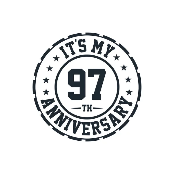 97Η Επέτειος Γάμου Είναι 97Η Επέτειος Μου — Διανυσματικό Αρχείο