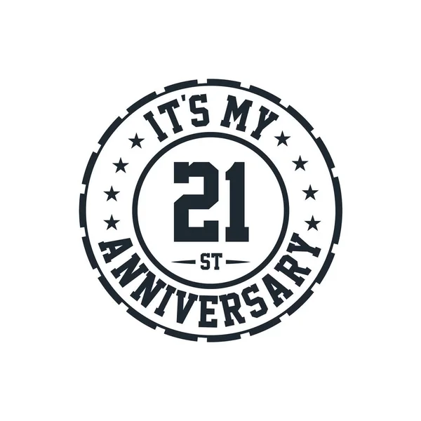 21E Huwelijksverjaardag Het Mijn 21E Verjaardag — Stockvector