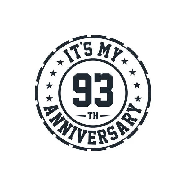 93Rd Wedding Anniversary Celebration 93Rd Anniversary — Stock Vector