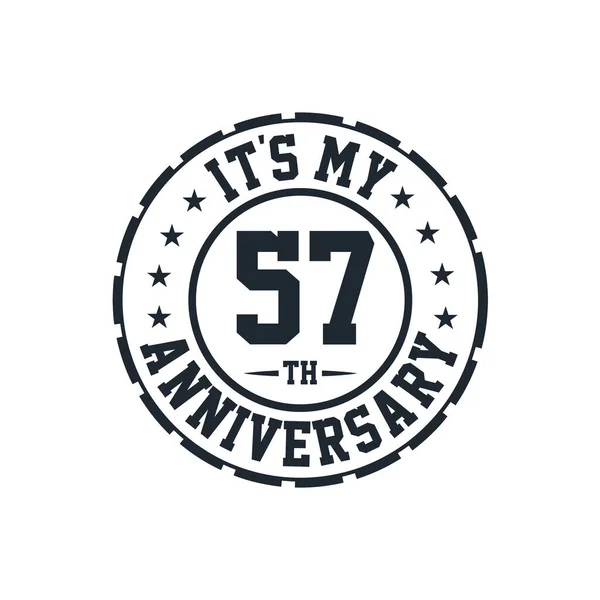 57Th Wedding Anniversary Celebration 57Th Anniversary — Stock Vector
