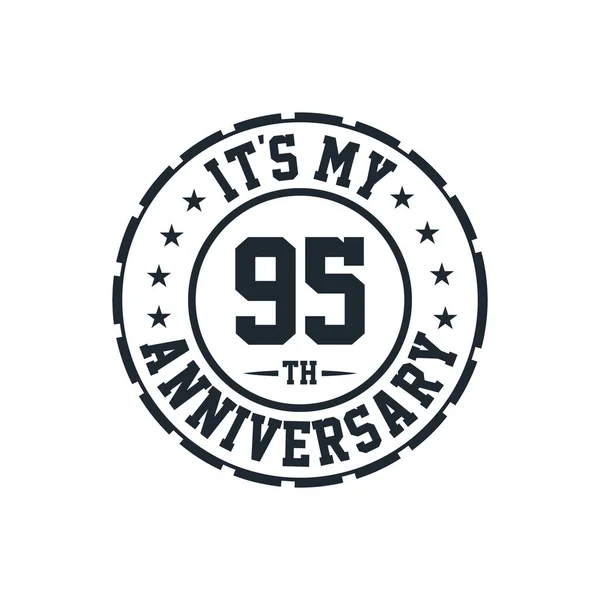 95Th Wedding Anniversary Celebration 95Th Anniversary — Stock Vector