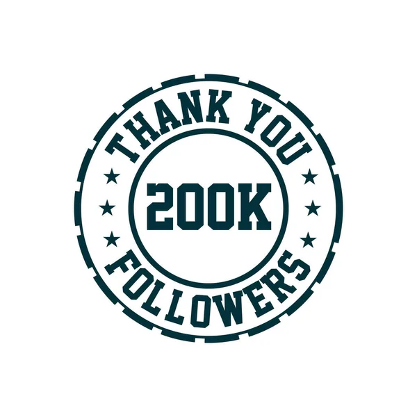 Danke 200K Follower Feier Grußkarte Für 200 000 Social Follower — Stockvektor