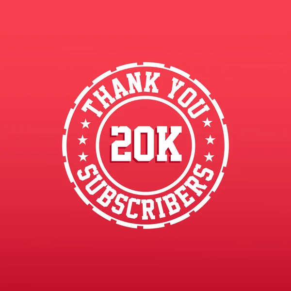 Thank You 20K Subscribers Celebration — Stock Vector