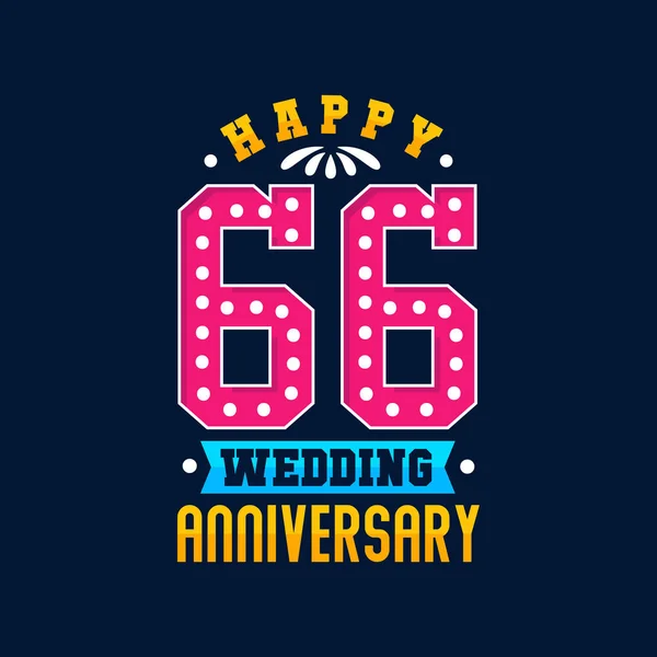 Happy 66Th Wedding Anniversary Celebration — Stockvektor