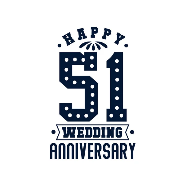 Επέτειος Ευτυχισμένη 51Η Επέτειος Γάμου — Διανυσματικό Αρχείο