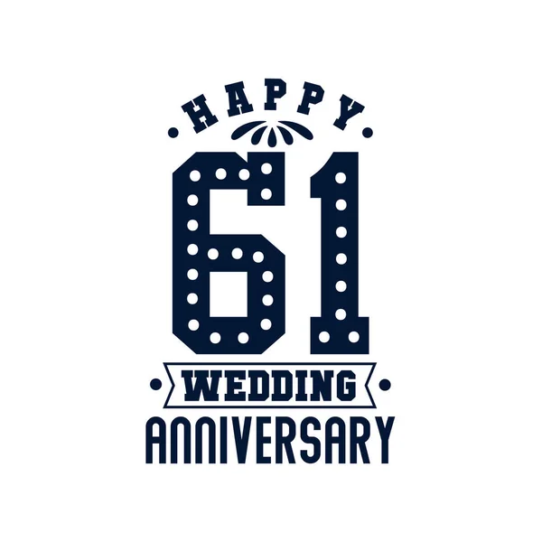 Επέτειος Ευτυχισμένη 61Η Επέτειος Γάμου — Διανυσματικό Αρχείο