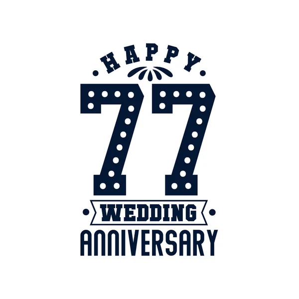 Επέτειος Ευτυχισμένη 77Η Επέτειος Γάμου — Διανυσματικό Αρχείο