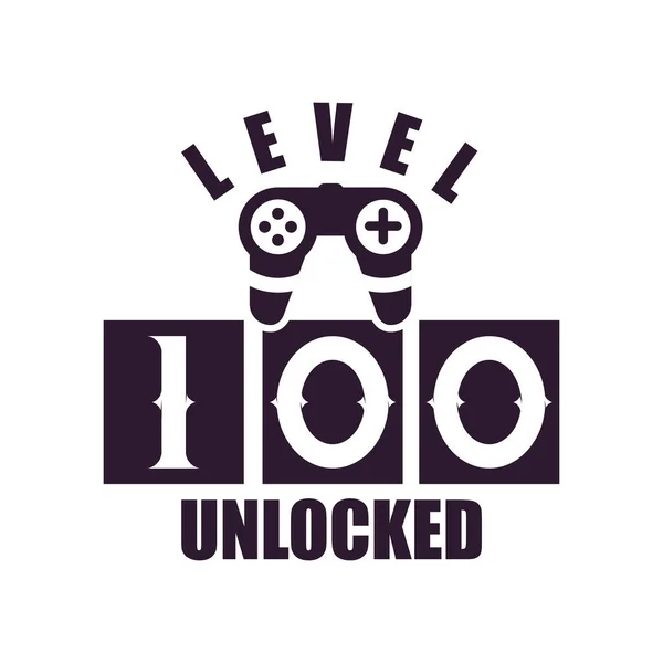 100Th Birthday Gaming Lovers Level 100 Unlocked — ストックベクタ