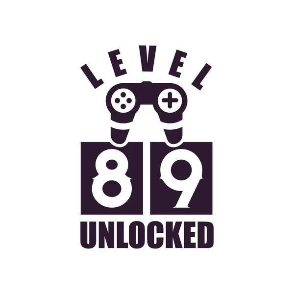 89Th Birthday Gaming Lovers Level Unlocked — ストックベクタ