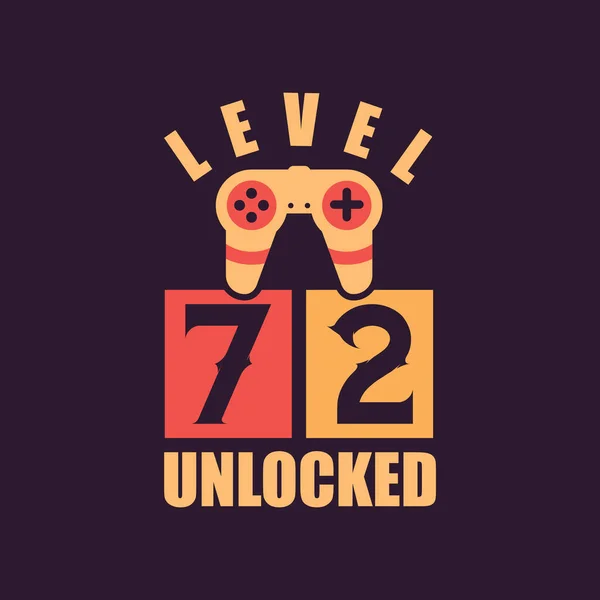 Level Unlocked 72Nd Birthday Gamers — ストックベクタ