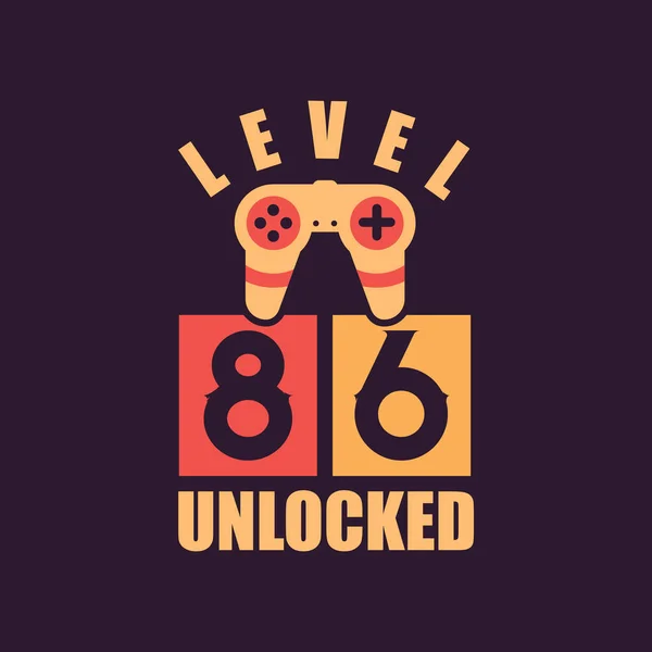 Level Unlocked 86Th Birthday Gamers — ストックベクタ