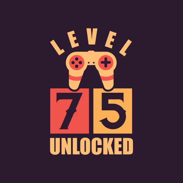 Level Unlocked 75Th Birthday Gamers — ストックベクタ