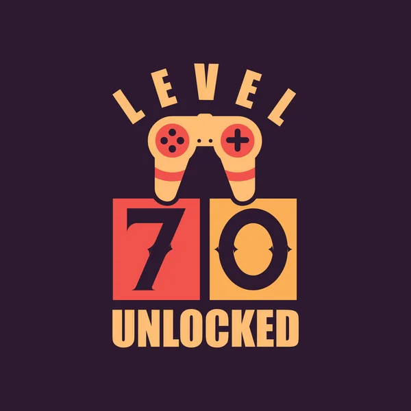 Level Unlocked 70Th Birthday Gamers — ストックベクタ