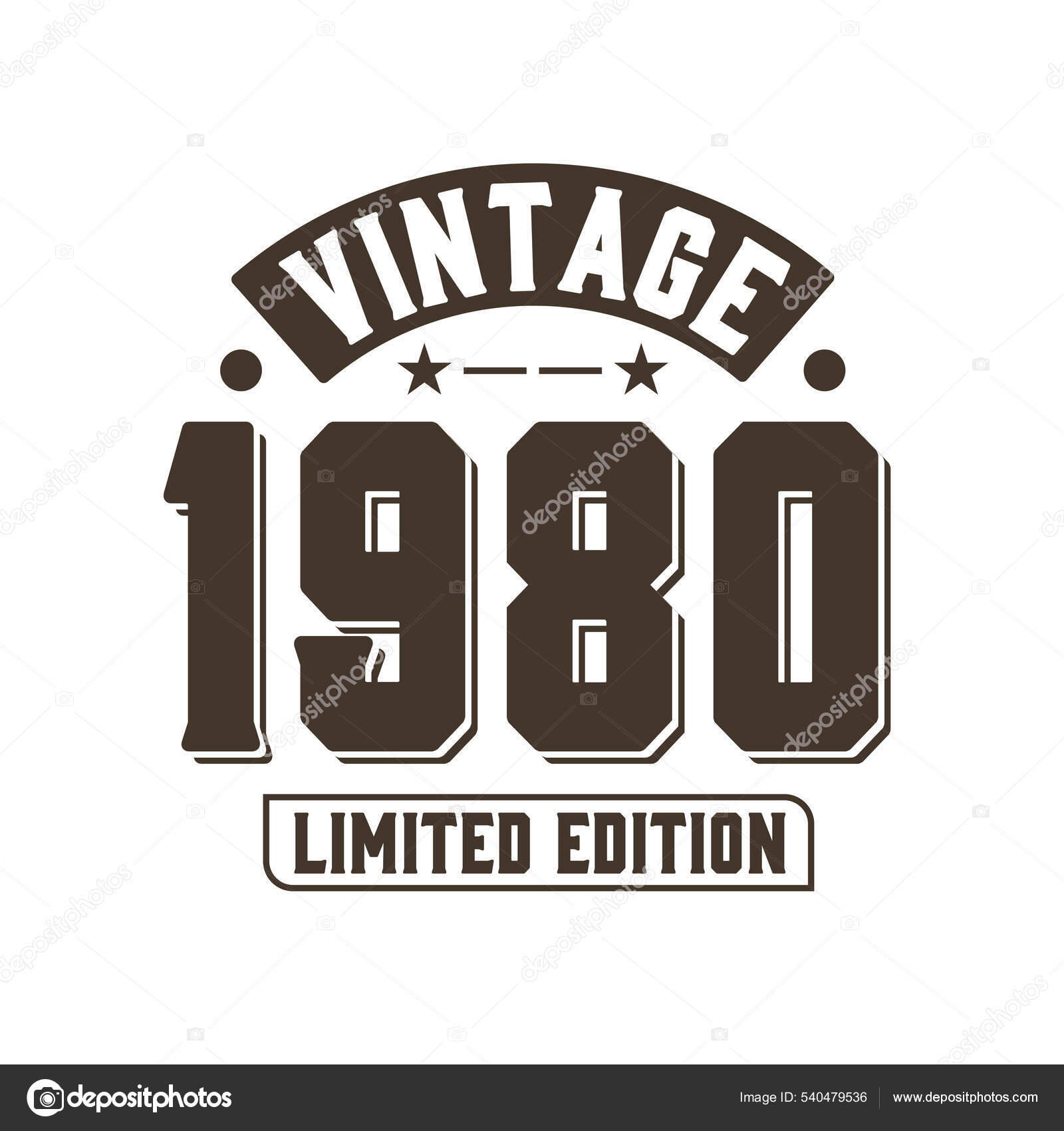 Born 1980 Vintage Retro Birthday Vintage 1980 Limited Edition Stock