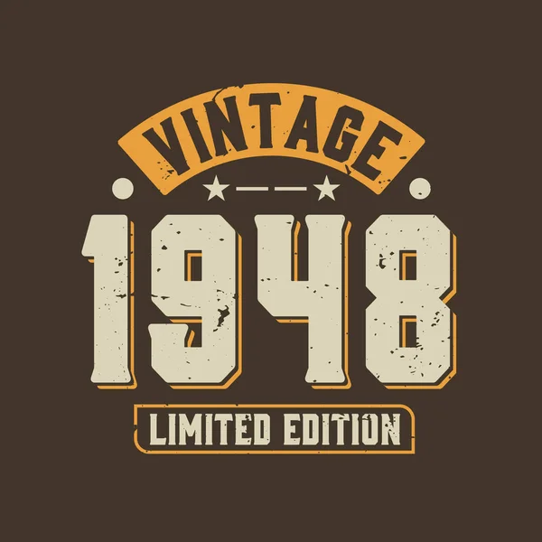 Vintage 1948 Limited Edition 1948 Vintage Retro Birthday — Stock Vector