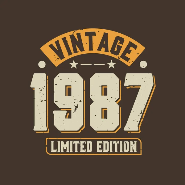 Vintage 1987 Edition Limitée 1987 Vintage Rétro Anniversaire — Image vectorielle