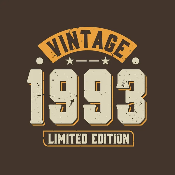 Vintage 1993 Edition Limitée 1993 Vintage Rétro Anniversaire — Image vectorielle