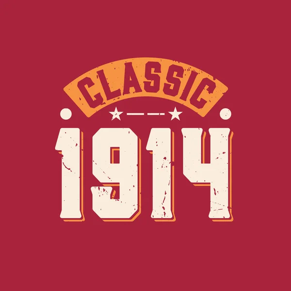 Klasik 1914 1914 Vintage Retro Doğum Günü — Stok Vektör