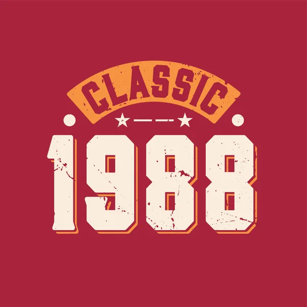Klassiek 1988 1988 Vintage Retro Verjaardag — Stockvector