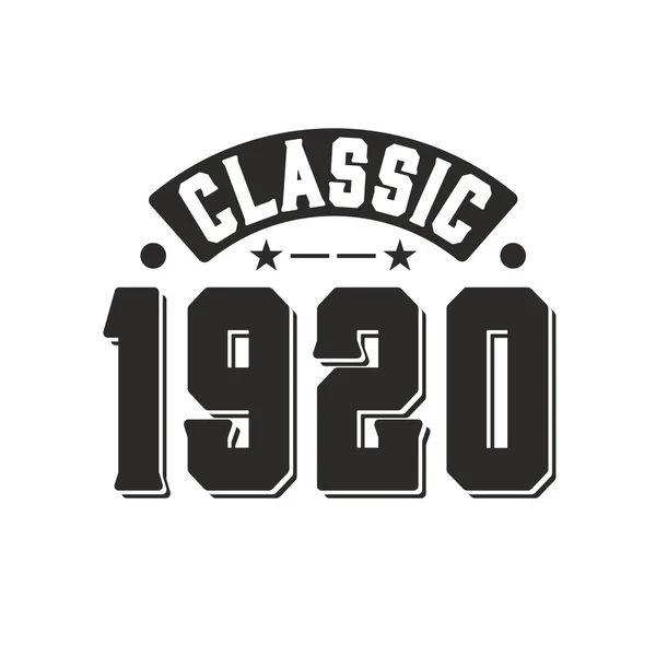 1920 Vintage Retro Anniversaire Classique 1920 — Image vectorielle