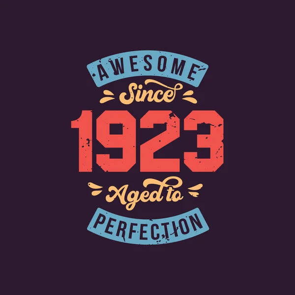 Awesome 1923 Aged Perfection Awesome Birthday 1923 Retro Vintage — Vetor de Stock