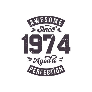 Born in 1974 Awesome Retro Vintage Birthday, Awesome since 1974 Aged to Perfection