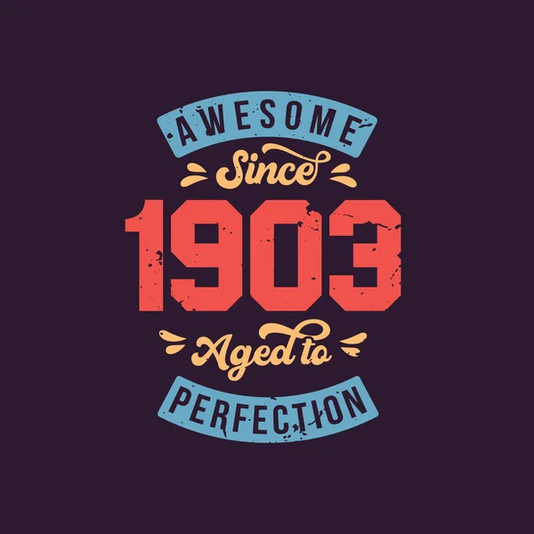 Awesome 1903 Aged Perfection Awesome Birthday 1903 Retro Vintage — стоковый вектор