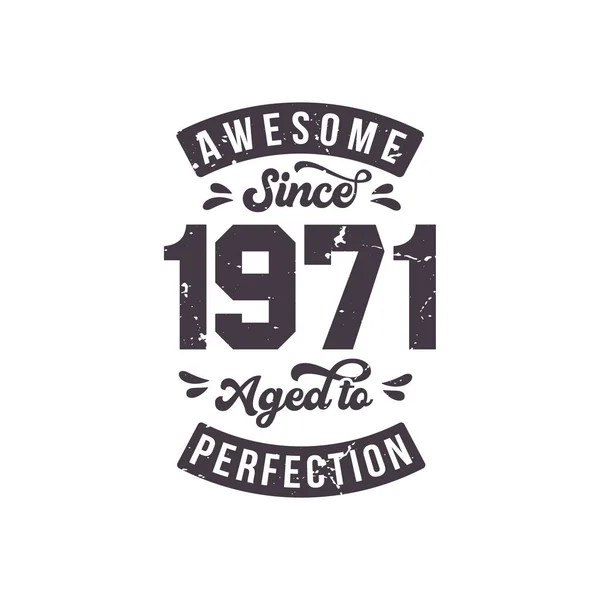 Born 1971 Awesome Retro Vintage Birthday Awesome 1971 Aged Perfectionborn — Stock Vector