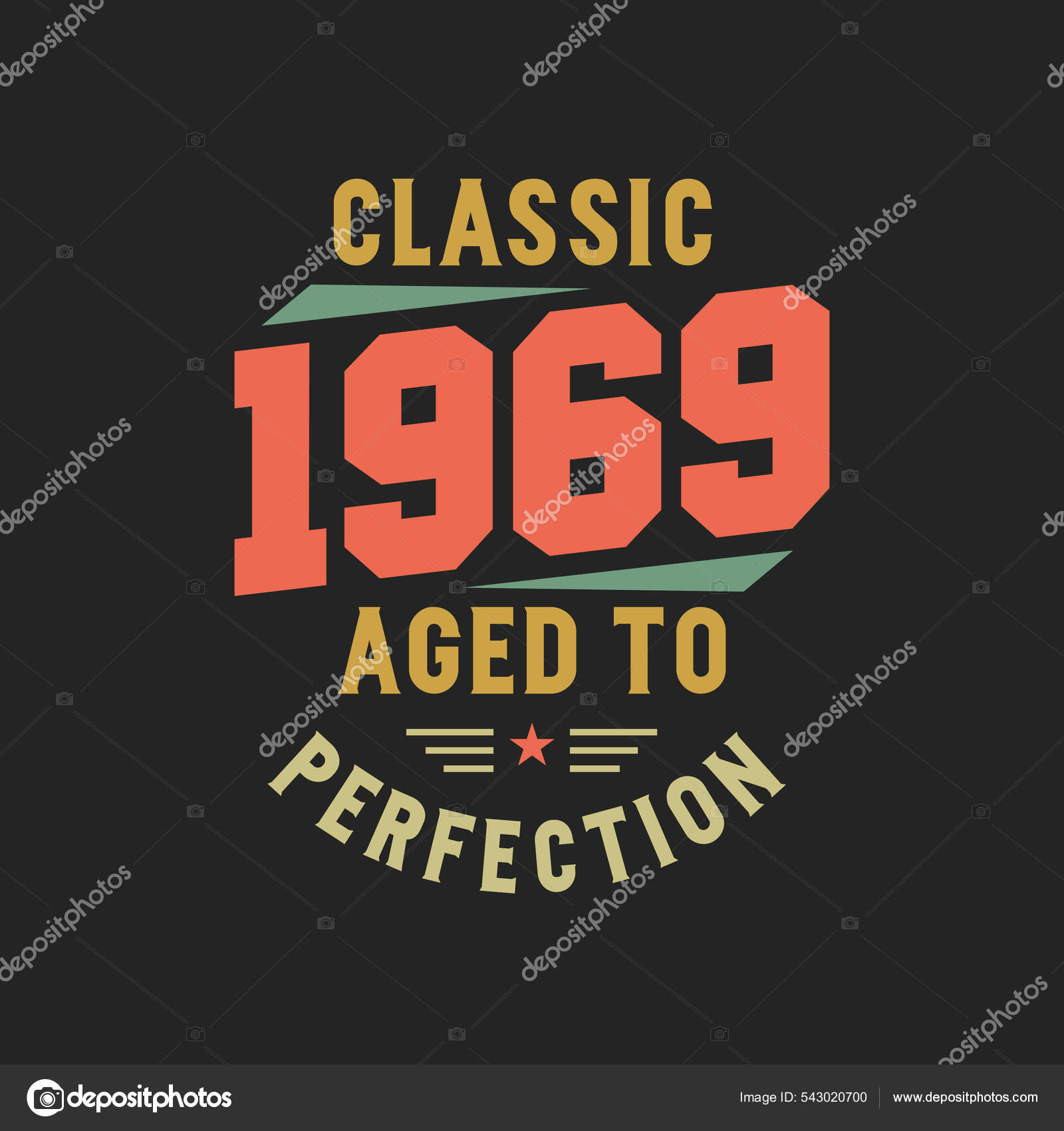 Classic 1969 Legends 1969 Vintage Retro Cumpleaños vector, gráfico