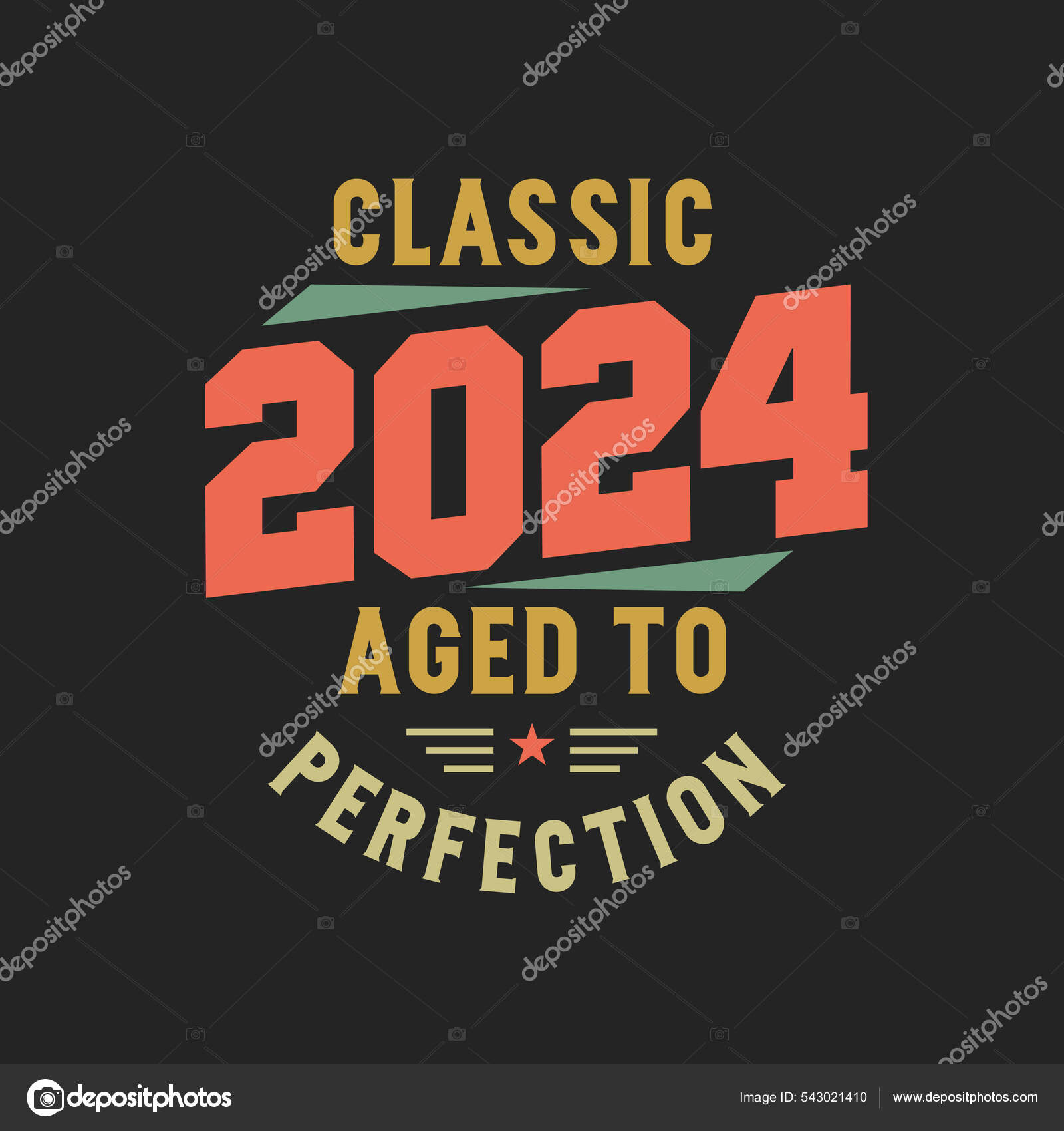 Clássico 2024 Legends 2024 Aniversário Retro Vintage Stock Vector by