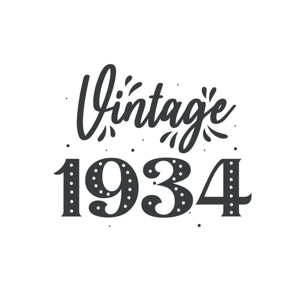 1934 Vintage Retro Anniversaire Vintage 1934 — Image vectorielle