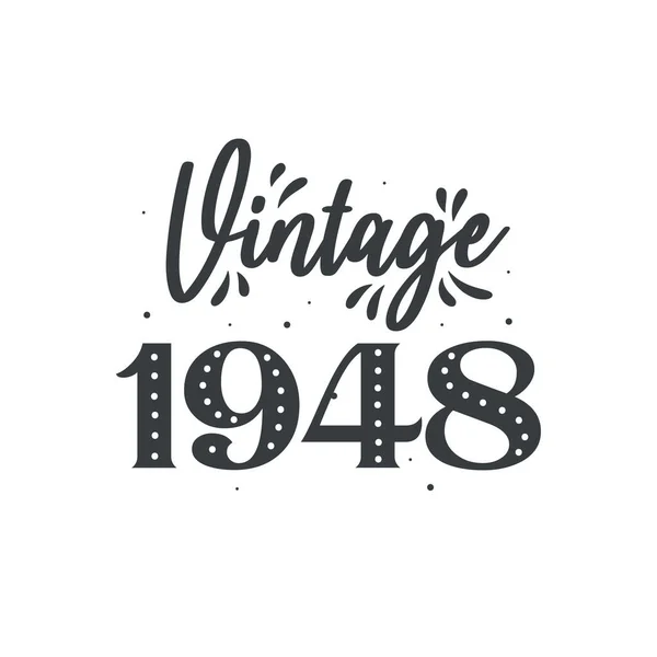 Urodzony 1948 Roku Stylu Vintage Retro Birthday Rocznik 1948 — Wektor stockowy